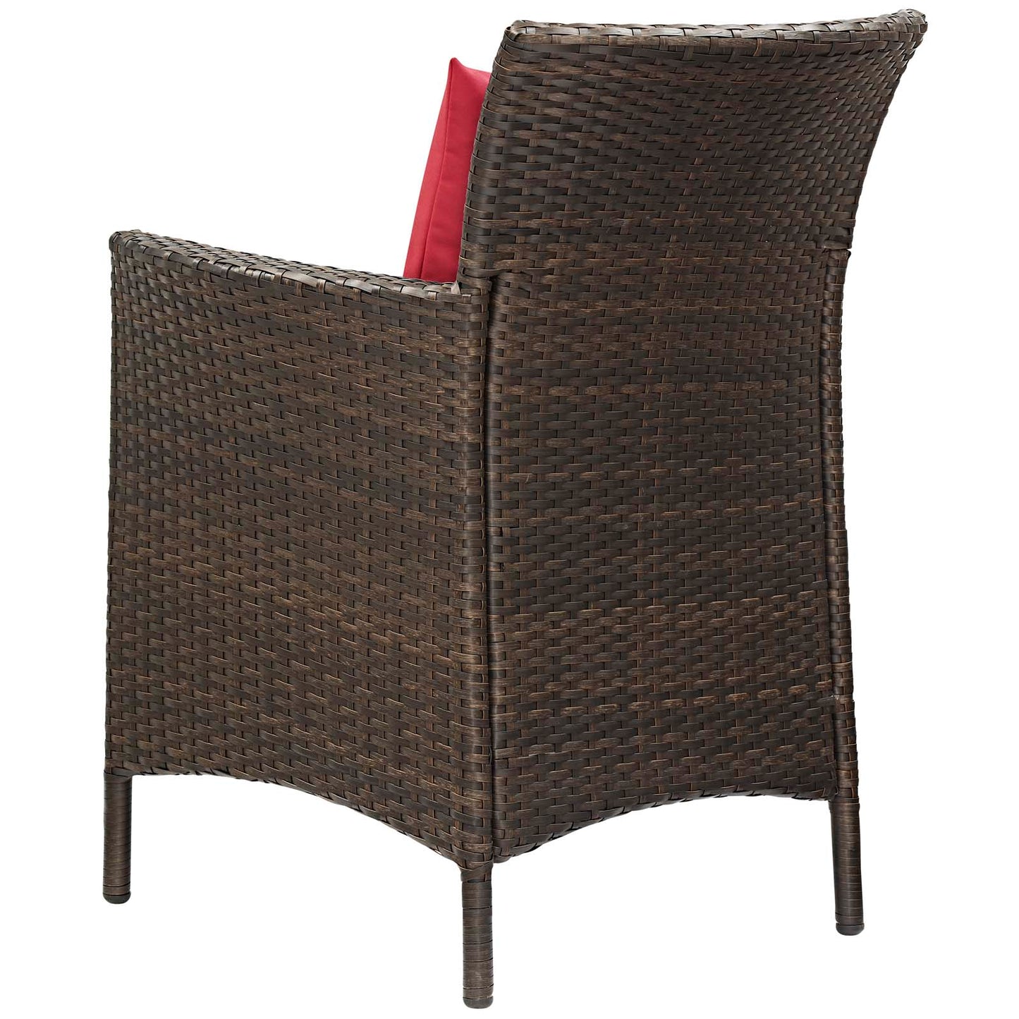 Conduit 7 Piece Outdoor Patio Wicker Rattan Dining Set, Rattan, Wicker, Brown Red, 19103