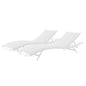 Glimpse Outdoor Patio Mesh Chaise Lounge Set of 2, Aluminum, Metal, Steel, White, 19113