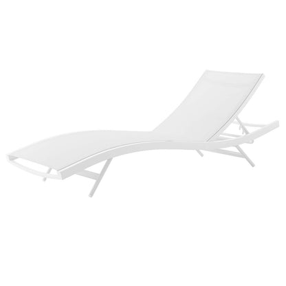 Glimpse Outdoor Patio Mesh Chaise Lounge Set of 2, Aluminum, Metal, Steel, White, 19113
