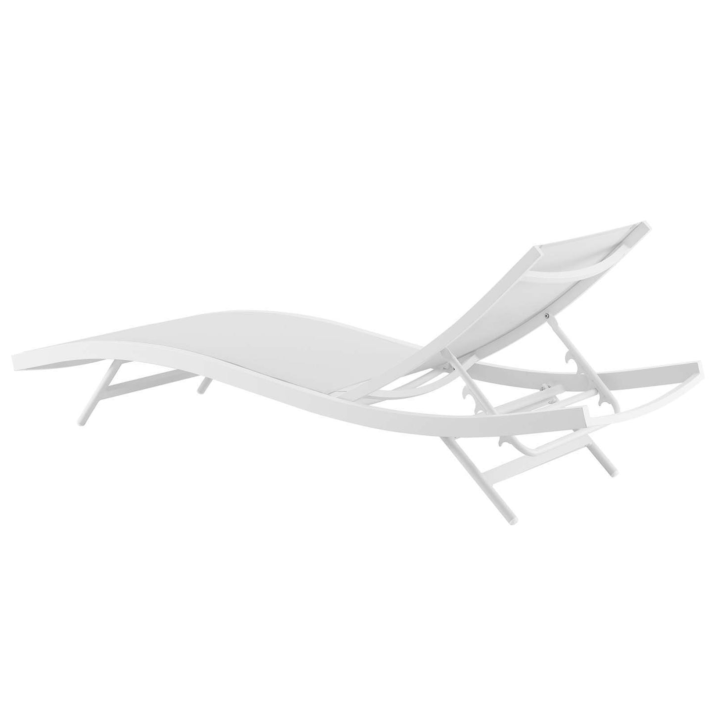 Glimpse Outdoor Patio Mesh Chaise Lounge Set of 2, Aluminum, Metal, Steel, White, 19113