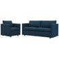 Activate Upholstered Fabric Sofa and Armchair Set, Fabric, Navy Blue, 19121