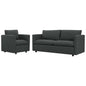 Activate Upholstered Fabric Sofa and Armchair Set, Fabric, Grey Gray, 19123