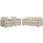 Activate 3 Piece Upholstered Fabric Set, Fabric, Beige, 19128