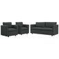 Activate 3 Piece Upholstered Fabric Set, Fabric, Grey Gray, 19129
