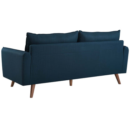 Revive Upholstered Fabric Sofa and Loveseat Set, Fabric, Navy Blue, 19133