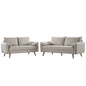 Revive Upholstered Fabric Sofa and Loveseat Set, Fabric, Beige, 19134
