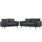 Revive Upholstered Fabric Sofa and Loveseat Set, Fabric, Grey Gray, 19135