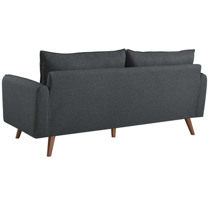Revive Upholstered Fabric Sofa and Loveseat Set, Fabric, Grey Gray, 19135