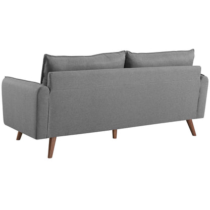 Revive Upholstered Fabric Sofa and Loveseat Set, Fabric, Light Grey Gray, 19136