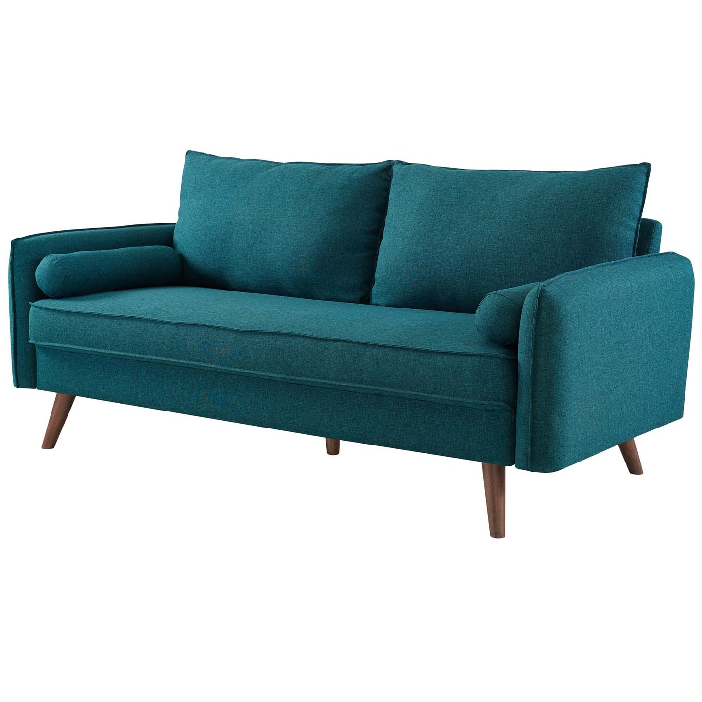 Revive Upholstered Fabric Sofa and Loveseat Set, Fabric, Teal Blue, 19137