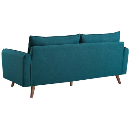Revive Upholstered Fabric Sofa and Loveseat Set, Fabric, Teal Blue, 19137