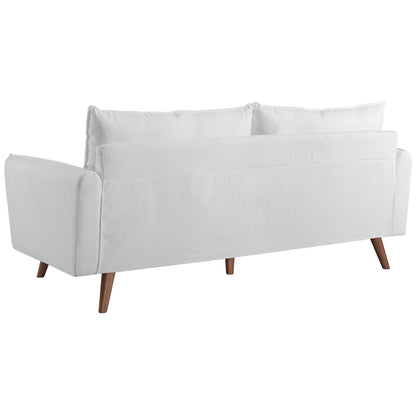 Revive Upholstered Fabric Sofa and Loveseat Set, Fabric, White, 19138