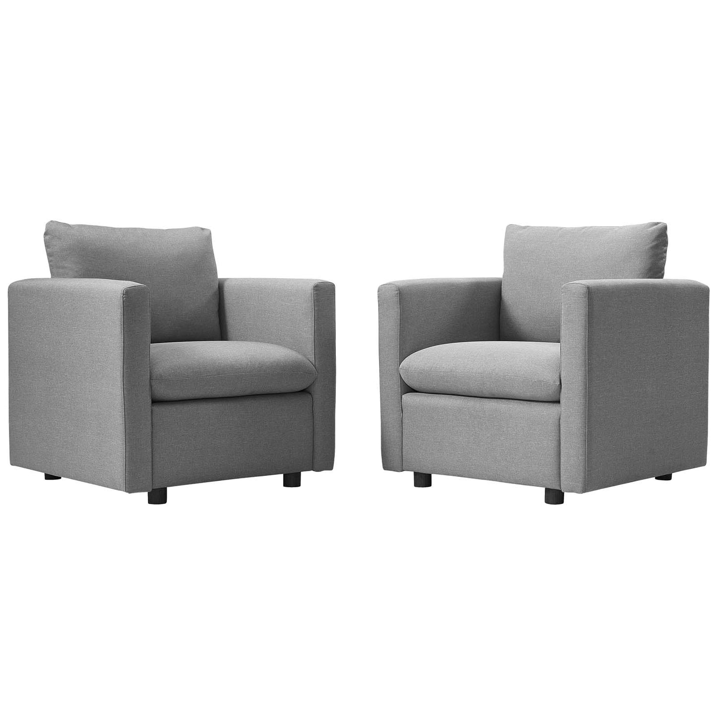 Activate Upholstered Fabric Armchair Set of 2, Fabric, Light Grey Gray, 19142