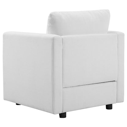 Activate Upholstered Fabric Armchair Set of 2, Fabric, White, 19144