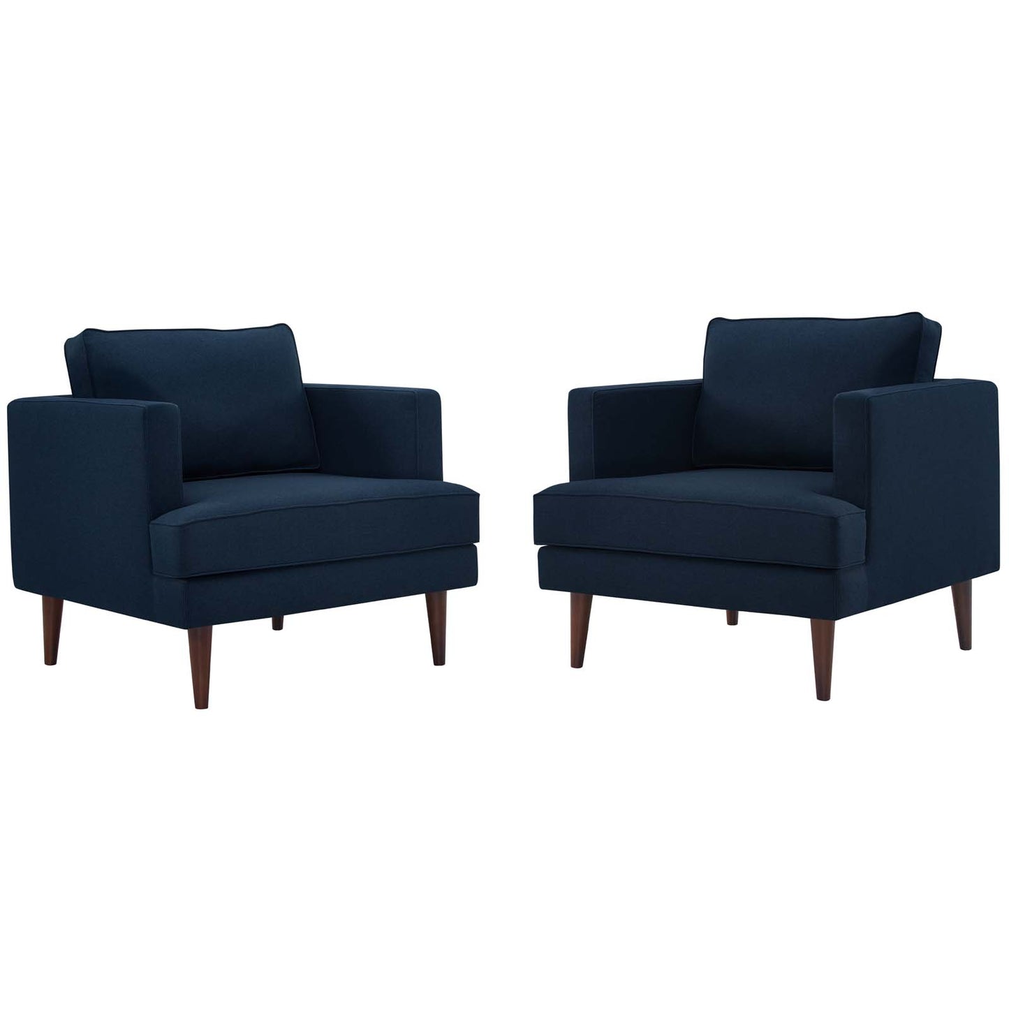 Agile Upholstered Fabric Armchair Set of 2, Fabric, Blue, 19145