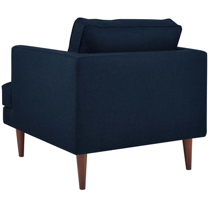 Agile Upholstered Fabric Armchair Set of 2, Fabric, Blue, 19145