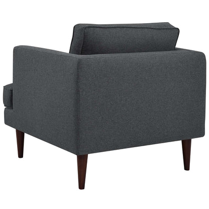 Agile Upholstered Fabric Armchair Set of 2, Fabric, Grey Gray, 19146