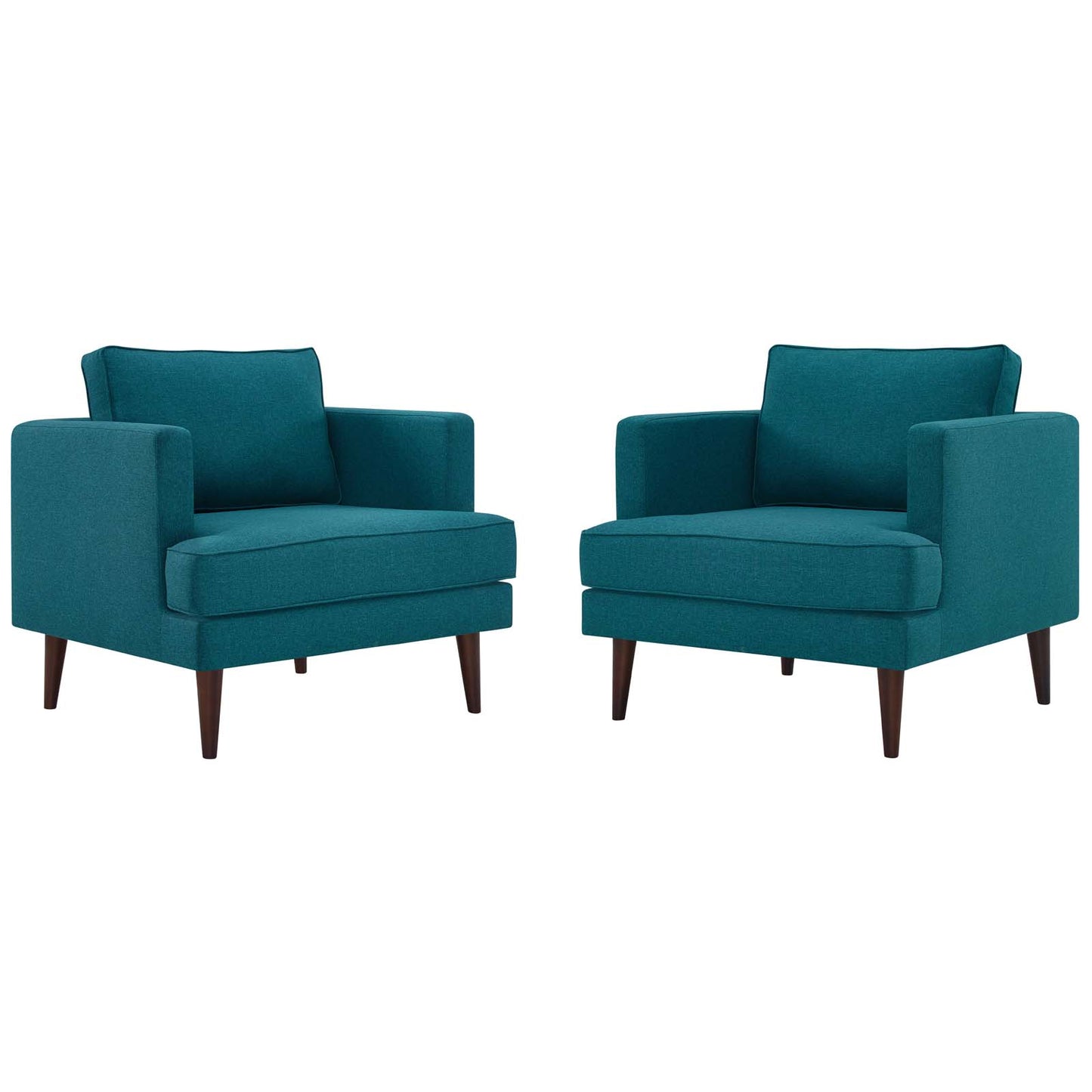 Agile Upholstered Fabric Armchair Set of 2, Fabric, Teal Blue, 19147
