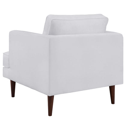 Agile Upholstered Fabric Armchair Set of 2, Fabric, White, 19148