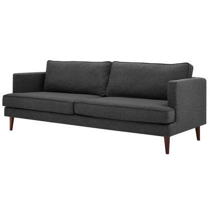 Agile Upholstered Fabric Sofa and Armchair Set, Fabric, Grey Gray, 19150