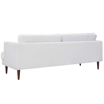 Agile Upholstered Fabric Sofa and Armchair Set, Fabric, White, 19152