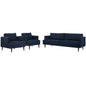 Agile 3 Piece Upholstered Fabric Set, Fabric, Blue, 19153
