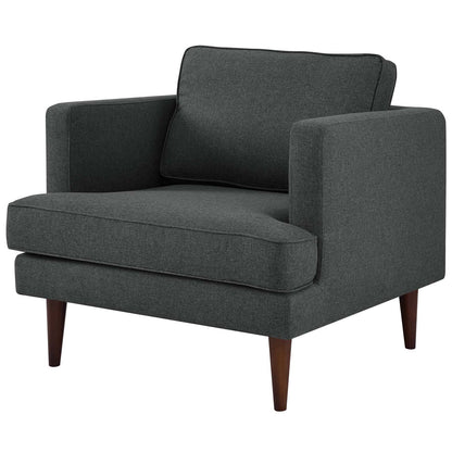Agile 3 Piece Upholstered Fabric Set, Fabric, Grey Gray, 19154