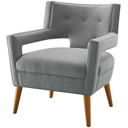 Sheer Upholstered Fabric Armchair Set of 2, Fabric, Light Grey Gray, 19159