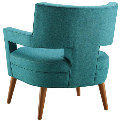 Sheer Upholstered Fabric Armchair Set of 2, Fabric, Teal Blue, 19161