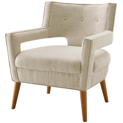 Sheer Upholstered Fabric Loveseat and Armchair Set, Fabric, Beige, 19165