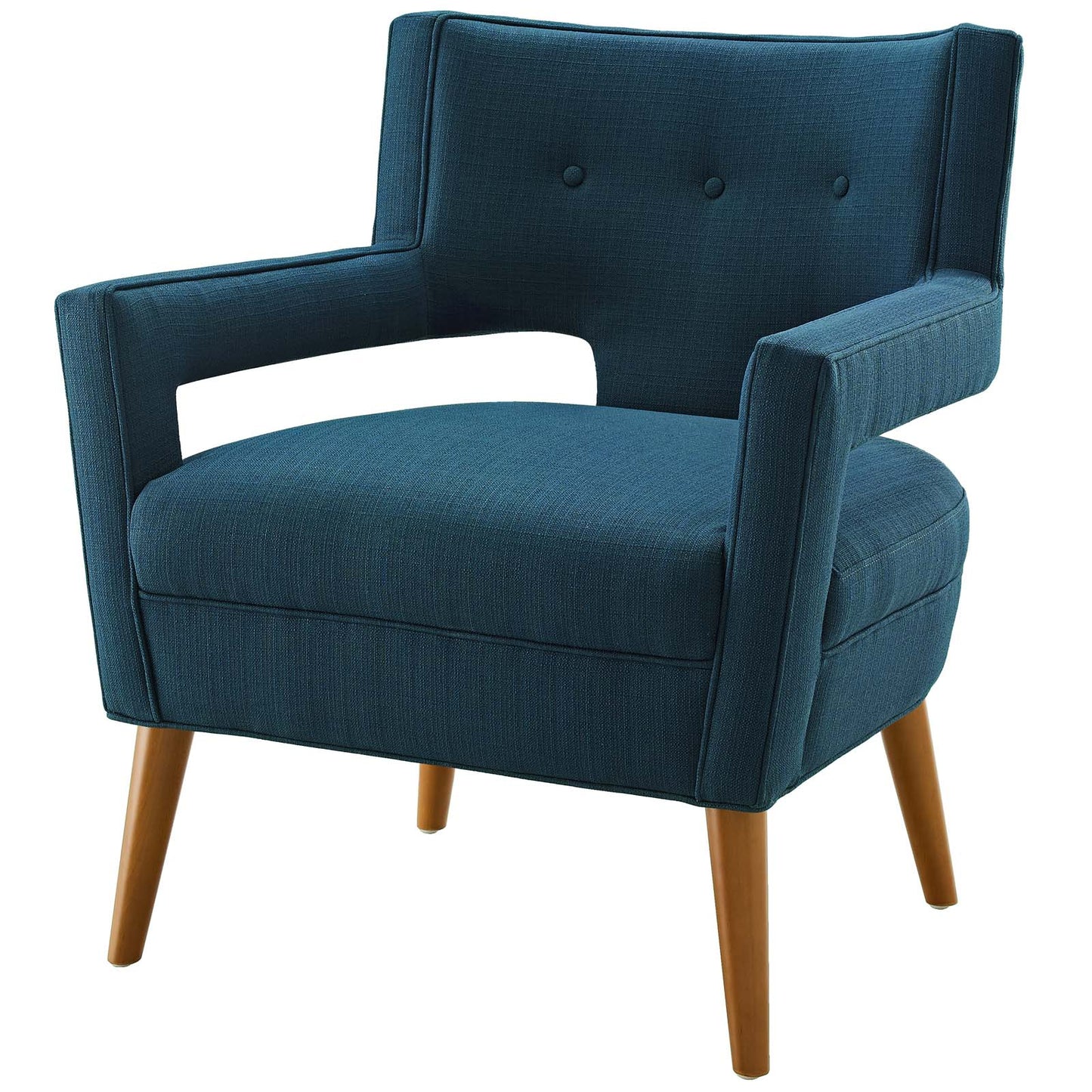 Sheer 3 Piece Upholstered Fabric Set, Fabric, Navy Blue, 19167