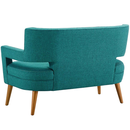 Sheer 3 Piece Upholstered Fabric Set, Fabric, Teal Blue, 19171