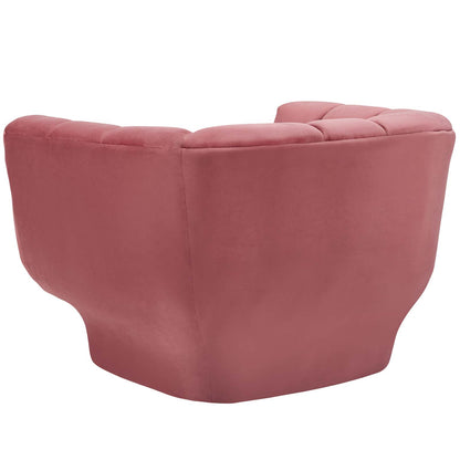 Entertain Vertical Channel Tufted Performance Velvet Armchair Set of 2, Velvet, Pink, 19172