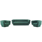 Entertain Vertical Channel Tufted Performance Velvet 3 Piece Set, Velvet, Green, 19181