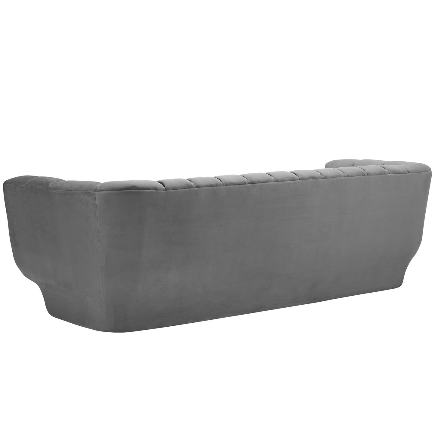 Entertain Vertical Channel Tufted Performance Velvet 3 Piece Set, Velvet, Grey Gray, 19182