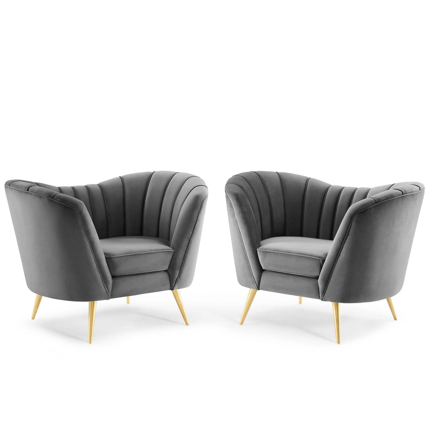 Opportunity Performance Velvet Armchair Set of 2, Velvet, Grey Gray, 19184