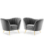 Opportunity Performance Velvet Armchair Set of 2, Velvet, Grey Gray, 19184
