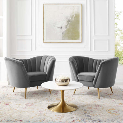 Opportunity Performance Velvet Armchair Set of 2, Velvet, Grey Gray, 19184