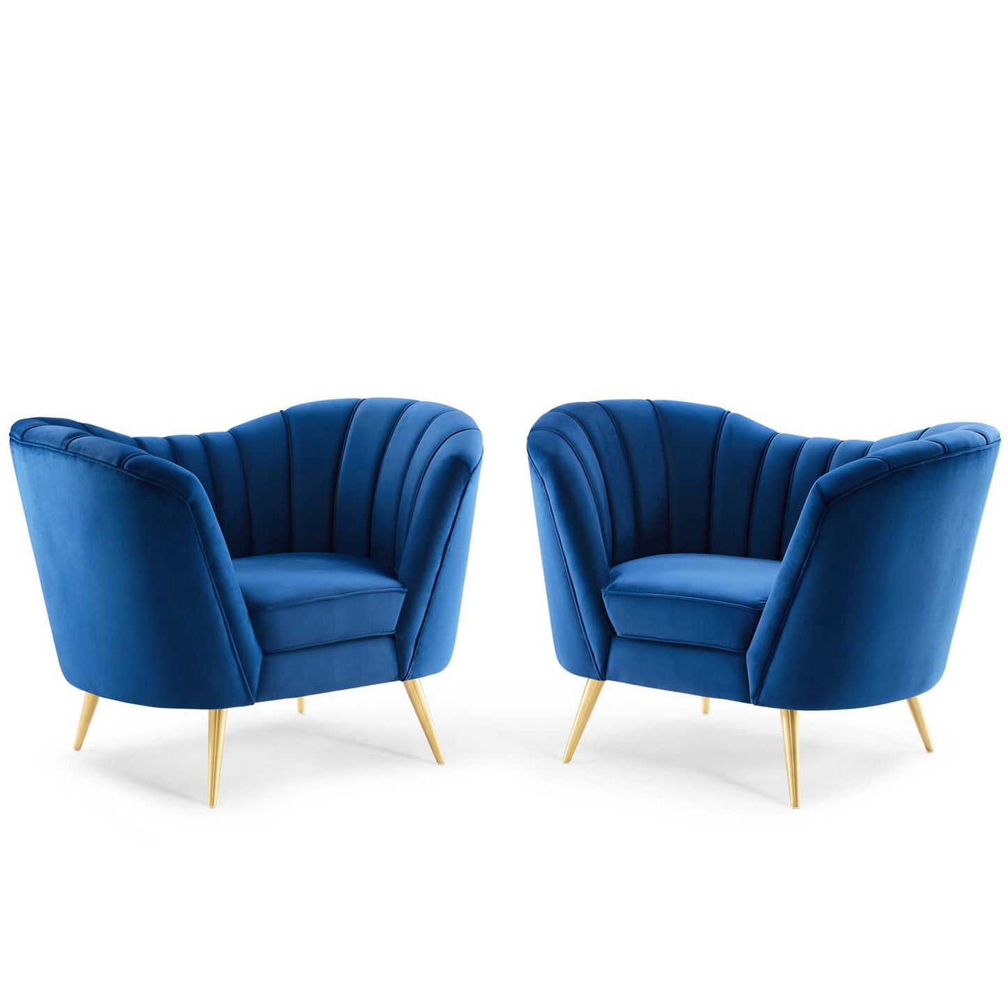 Opportunity Performance Velvet Armchair Set of 2, Velvet, Blue Navy, 19185
