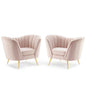 Opportunity Performance Velvet Armchair Set of 2, Velvet, Pink, 19186