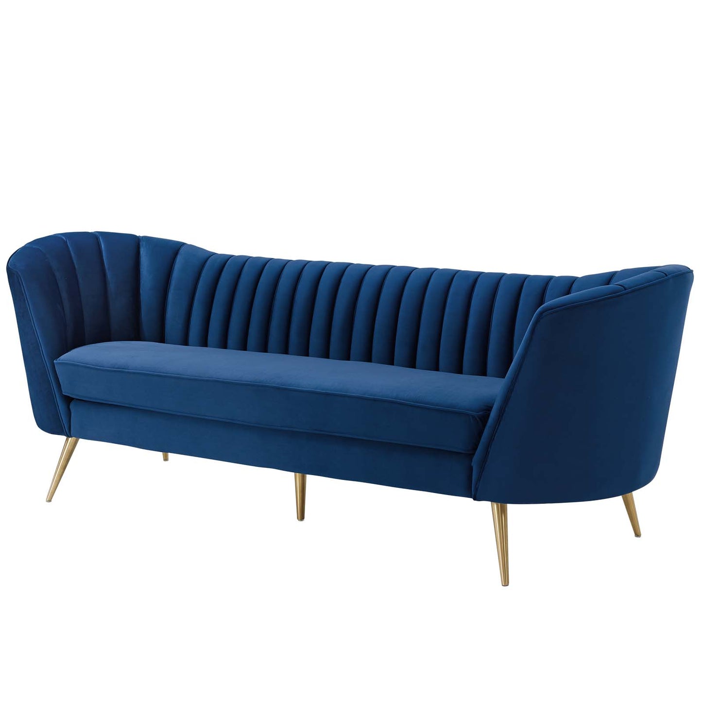 Opportunity Performance Velvet Sofa and Armchair Set, Velvet, Blue Navy, 19188
