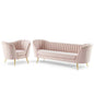 Opportunity Performance Velvet Sofa and Armchair Set, Velvet, Pink, 19189