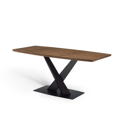 Gemini Dining Table, Wood, Metal Steel, Brown Walnut, 19193