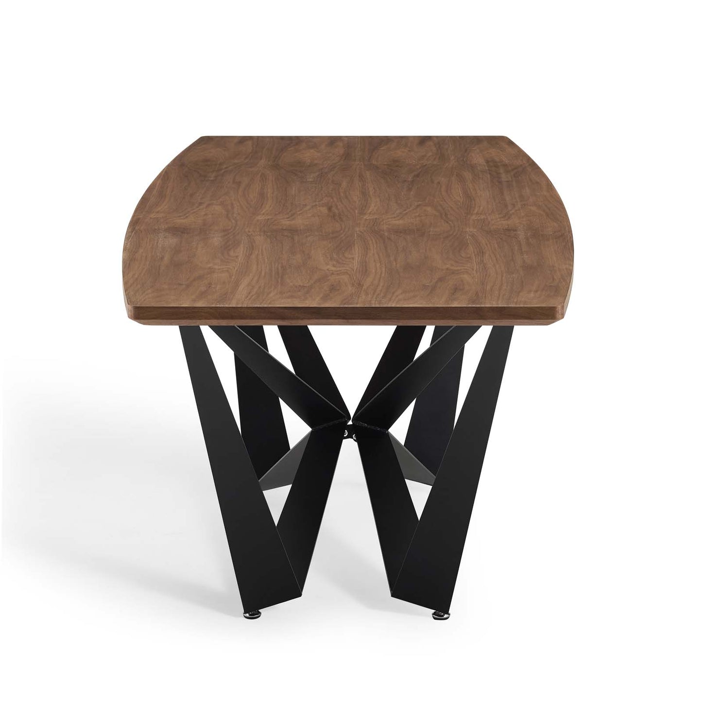 Parallax Dining Table, Wood, Metal Steel, Brown Walnut, 19195