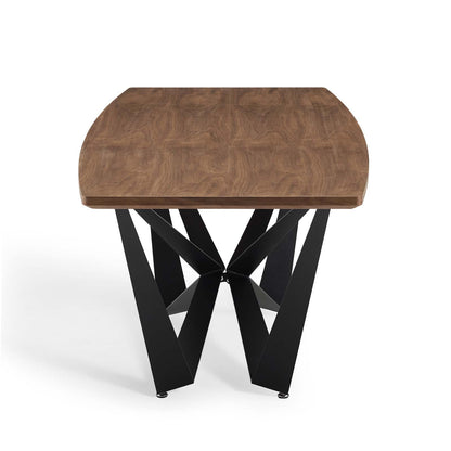 Parallax Dining Table, Wood, Metal Steel, Brown Walnut, 19195