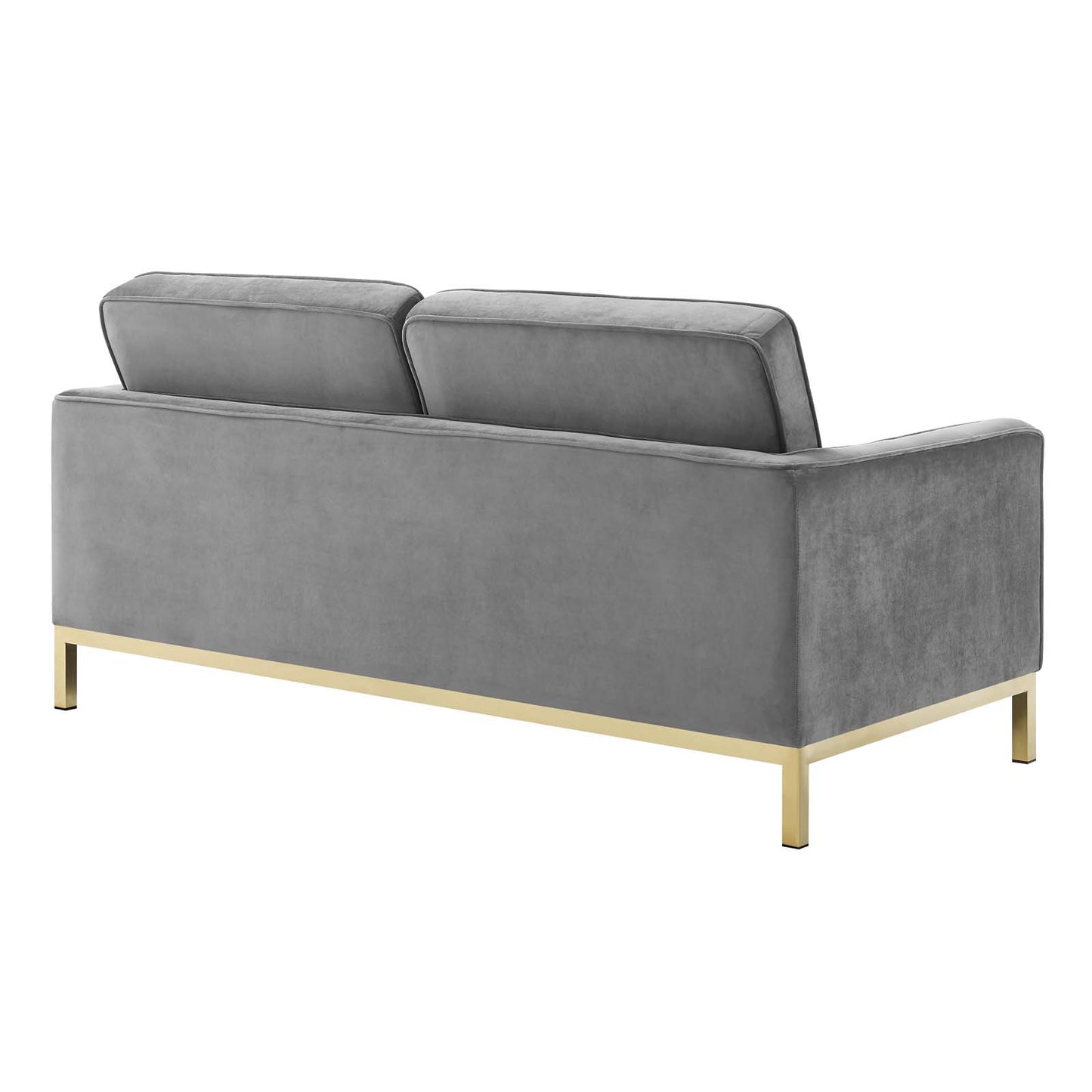 Loft Gold Stainless Steel Leg Performance Velvet 3 Piece Set, Velvet, Steel, Gold Grey Gray, 19202