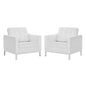 Loft Tufted Upholstered Faux Leather Armchair Set of 2, Faux Leather, Silver White, 19221
