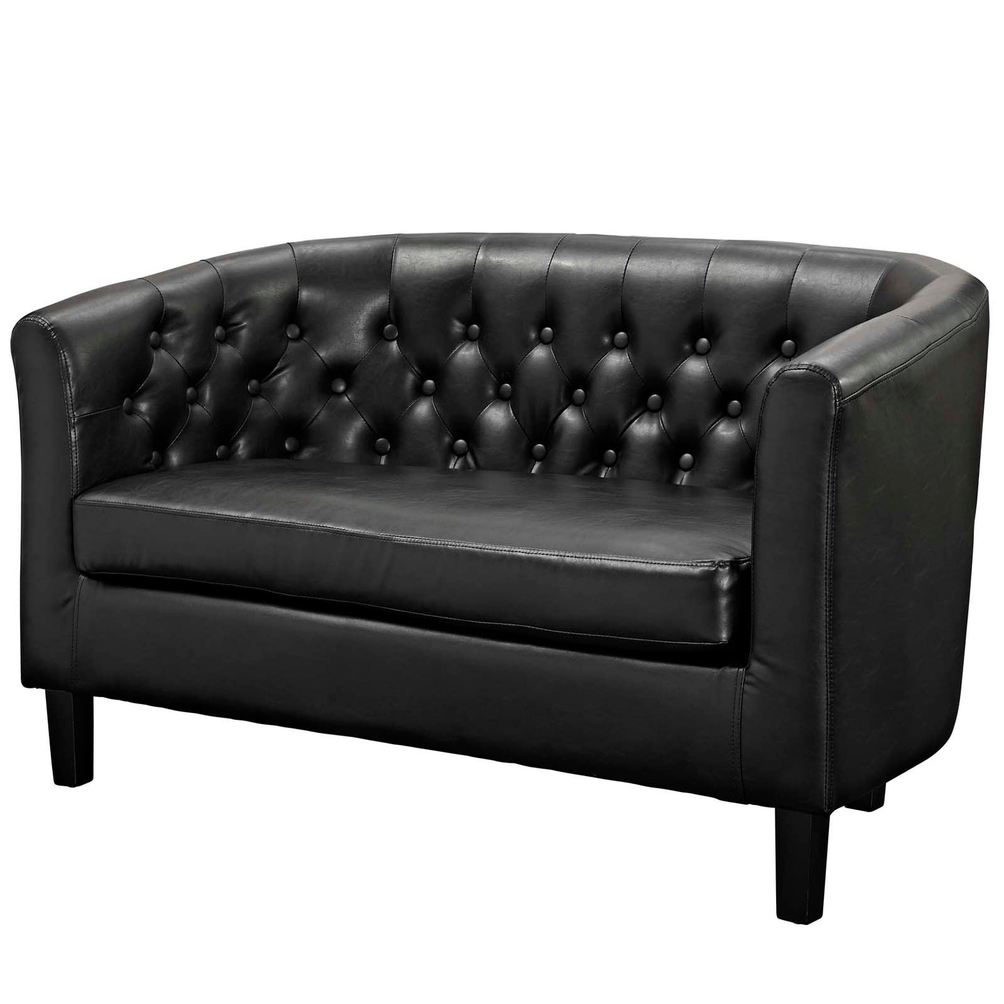 Prospect 3 Piece Upholstered Vinyl Set, Faux Leather, Black, 19254