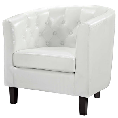 Prospect 3 Piece Upholstered Vinyl Set, Faux Leather, White, 19255