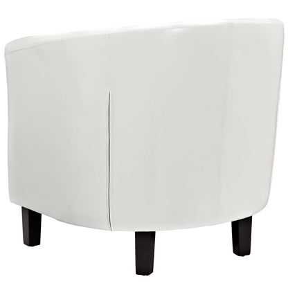 Prospect Upholstered Vinyl Armchair Set of 2, Faux Leather, White, 19257